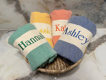 Load image into Gallery viewer, The Loom Wholesale - Personalized Beach Towel for Bachelorette Party Favors: Baby Blue / Beach Towel