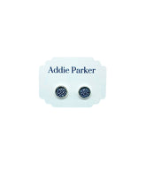 Load image into Gallery viewer, Addie Parker Jewelry - Small Stud Earrings (ST 18) - Navy Blue Geometric
