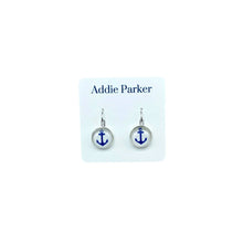 Load image into Gallery viewer, Addie Parker Jewelry - Lever Back Earrings (E 130) - White and Royal Blue Anchor Leverback Earrings