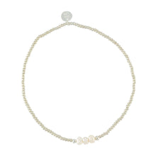 Load image into Gallery viewer, World End Imports Jewelry &amp; Gifts - Triple Pearl with Silver &amp; Gold Seedbead Anklet-12pcs
