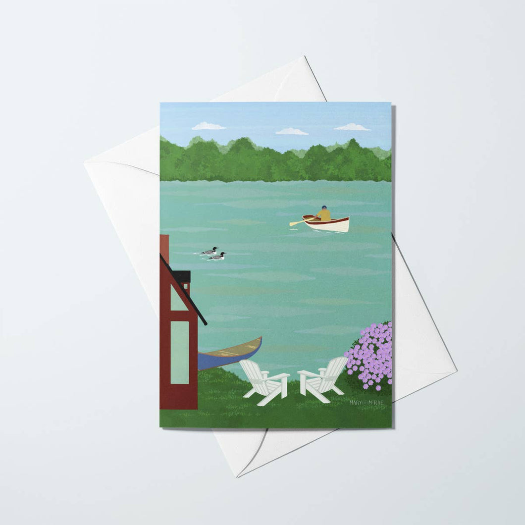 Mainely Illustrations - Lakeside Greeting Card | Blank Inside | Summer Vacation