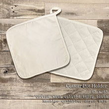 Load image into Gallery viewer, Cottage Shore - Hand Drawn Fish City State - Custom Pot Holder
