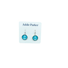 Load image into Gallery viewer, Addie Parker Jewelry - Lever Back Earrings (E 196) -Aqua Anchor Leverback Earrings
