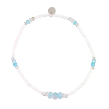 Load image into Gallery viewer, World End Imports Jewelry &amp; Gifts - Frosted Glass Bead White Seedbead Anklet-12pcs
