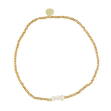 Load image into Gallery viewer, World End Imports Jewelry &amp; Gifts - Triple Pearl with Silver &amp; Gold Seedbead Anklet-12pcs
