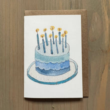 Load image into Gallery viewer, Zucchini Fish - Wave Birthday Cake Enclosure Card: White Envelope
