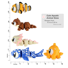 Load image into Gallery viewer, PowerTRC 3D Print - 12 Pack Assorted 3D Printed Aquatic Animals w/ Free Stand: With Extra 6 Animals (No Stand &amp; No Retail Packaging~Bulk)
