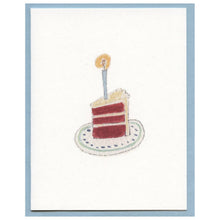 Load image into Gallery viewer, Zucchini Fish - Three Tier slice of Red Velvet Cake Blank Card
