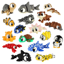 Load image into Gallery viewer, PowerTRC 3D Print - 12 Pack Assorted 3D Printed Aquatic Animals w/ Free Stand: With Extra 6 Animals (No Stand &amp; No Retail Packaging~Bulk)

