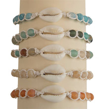 Load image into Gallery viewer, World End Imports Jewelry &amp; Gifts - BR Cowry/Agate White Macrame-6

