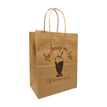 Load image into Gallery viewer, Kis Paper - Custom Print Cub 8x4.75x10.25 inches Kraft Paper Bags: 250 bags - $0.65/pc / 1 side print (front)
