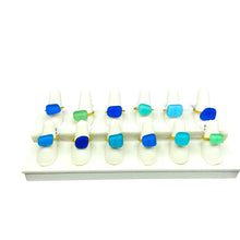 Load image into Gallery viewer, Addie Parker Jewelry - Upcycled Glass Rings - 12 Rings and Ring display (Gold)
