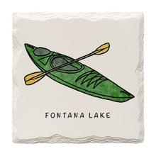 Load image into Gallery viewer, The Doodle Brand - Customizable Green Kayak | Hand-Drawn | Drink Coaster: Travel &amp; Adventure
