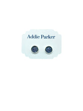 Load image into Gallery viewer, Addie Parker Jewelry - Small Stud Earrings (ST 18) - Navy Blue Geometric
