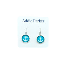 Load image into Gallery viewer, Addie Parker Jewelry - Lever Back Earrings (E 196) -Aqua Anchor Leverback Earrings
