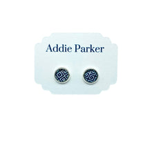 Load image into Gallery viewer, Addie Parker Jewelry - Small Stud Earrings (ST 18) - Navy Blue Geometric
