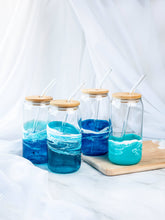 Load image into Gallery viewer, Fala &amp; Co. - Ocean Resin Glass Tumbler: Ocean Blue
