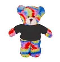 Load image into Gallery viewer, Plushland - Teddy Bear Tie Dye Color with Personalized Tee 12”: White

