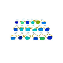Load image into Gallery viewer, Addie Parker Jewelry - Upcycled Glass Rings - 6 Rings (Gold)
