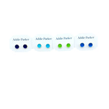 Load image into Gallery viewer, Addie Parker Jewelry - Four Pack Stud Seaglass Earrings - Silver (SG 54)
