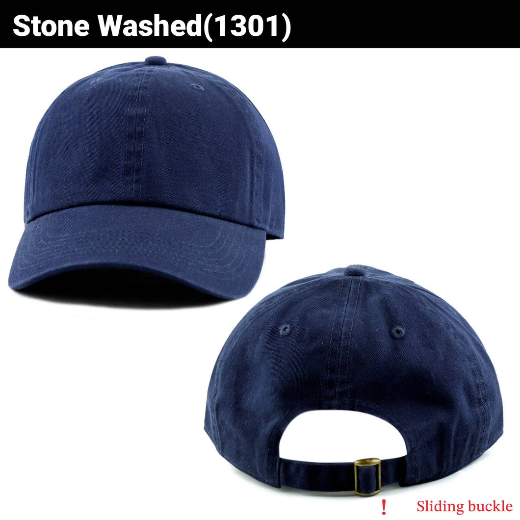 Fashion City - (NEW) Custom Embroidery Baseball Cap: Stone Washed