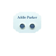 Load image into Gallery viewer, Addie Parker Jewelry - Small Stud Earrings (ST 21) - Navy Polka Dot
