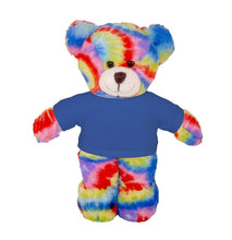 Load image into Gallery viewer, Plushland - Teddy Bear Tie Dye Color with Personalized Tee 12”: White
