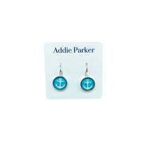Load image into Gallery viewer, Addie Parker Jewelry - Lever Back Earrings (E 196) -Aqua Anchor Leverback Earrings

