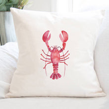 Load image into Gallery viewer, Cottage Shore - Lobster - Customizable Square Canvas Pillow: Natural
