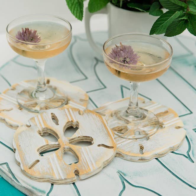 Grace Graffiti - Sand Dollar Wooden Coasters