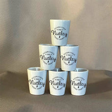 Load image into Gallery viewer, B.Berish - Ceramic Shot Glass Custom Print - 1.5oz Great Bar Accessory: White With Black Accent
