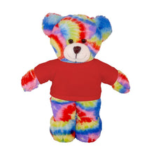Load image into Gallery viewer, Plushland - Teddy Bear Tie Dye Color with Personalized Tee 12”: White
